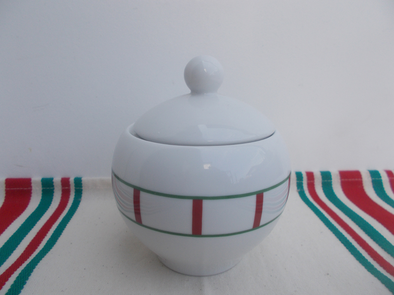 Sucrier porcelaine décor basque